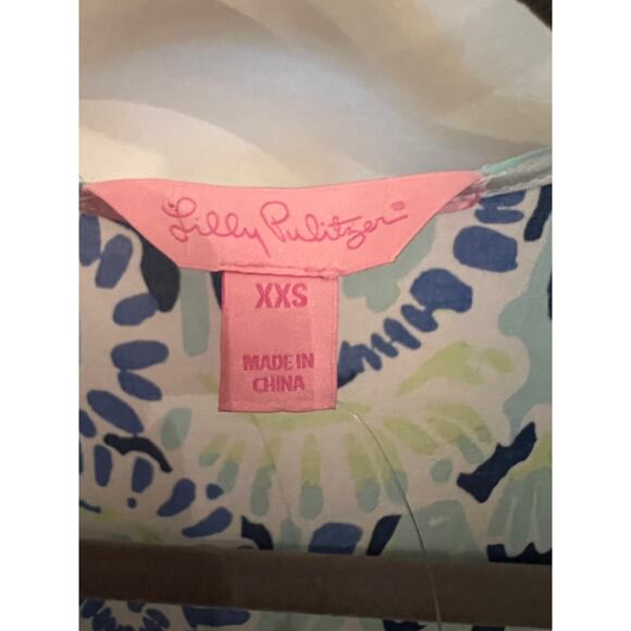 Lilly Pulitzer Benicia Tunic cold shoulder XXS Coastal Dress Blue Boho resort - Picture 3 of 12